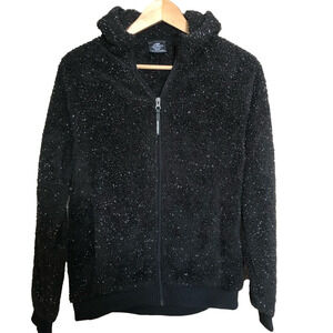 New Balance High Pile Sparkly Zip Up Fleece Hoodie Small